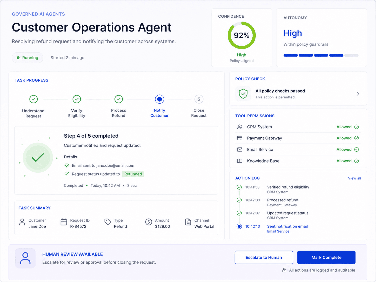 Agentic Automation live view